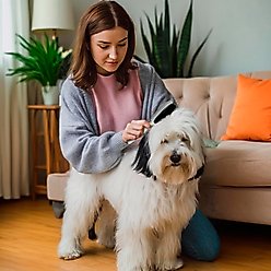 Ocean Plastic by PT Double-Sided Round Grooming Dog & Cat Brush, Beige slide 2 of 7