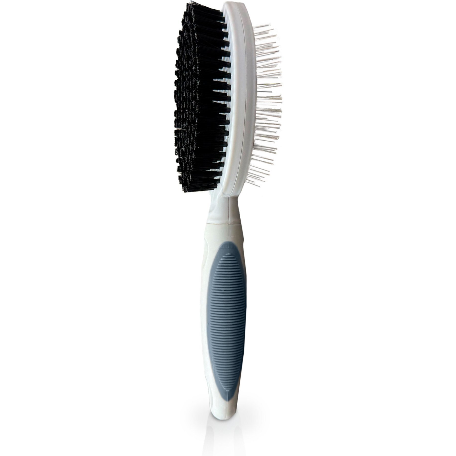 Ocean Plastic by PT Double-Sided Round Grooming Dog & Cat Brush, Gray