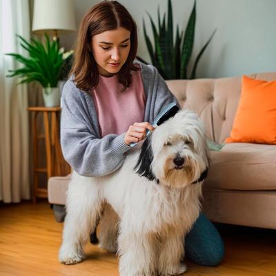 Show full view: Ocean Plastic by PT Double-Sided Round Grooming Dog & Cat Brush, Blue slide 4 of 7