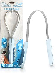 Ocean Plastic by PT Dog & Cat Deshedding Blade, Blue