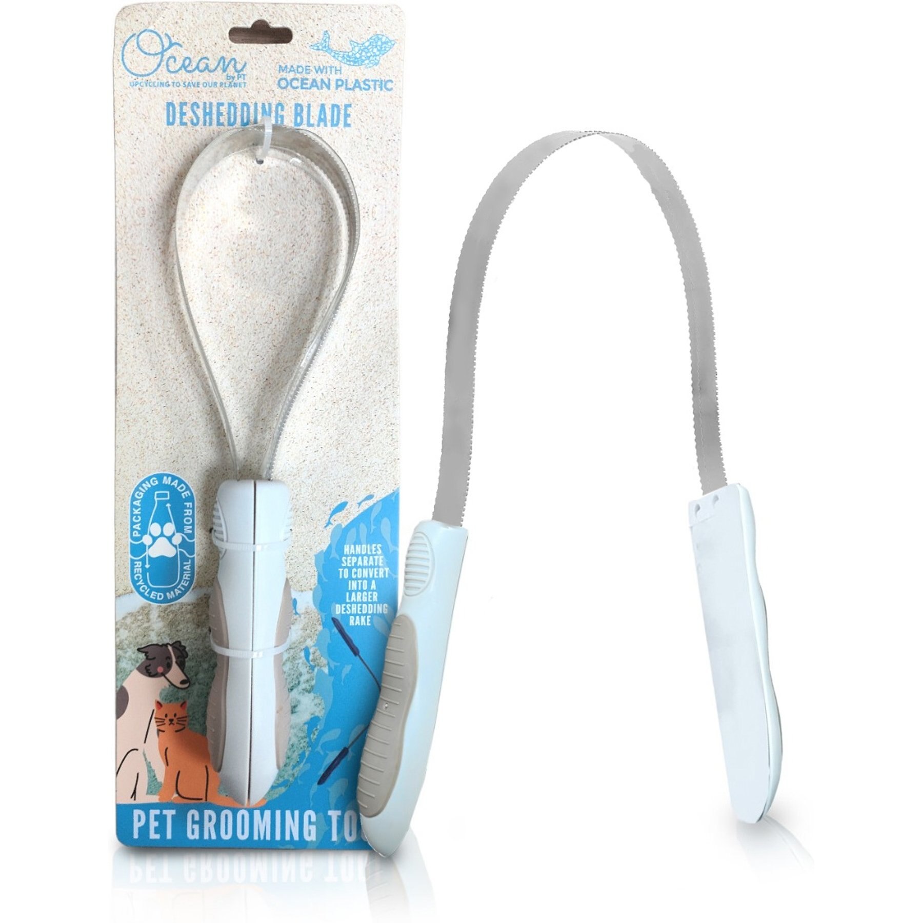 Ocean Plastic by PT Dog & Cat Deshedding Blade, Beige