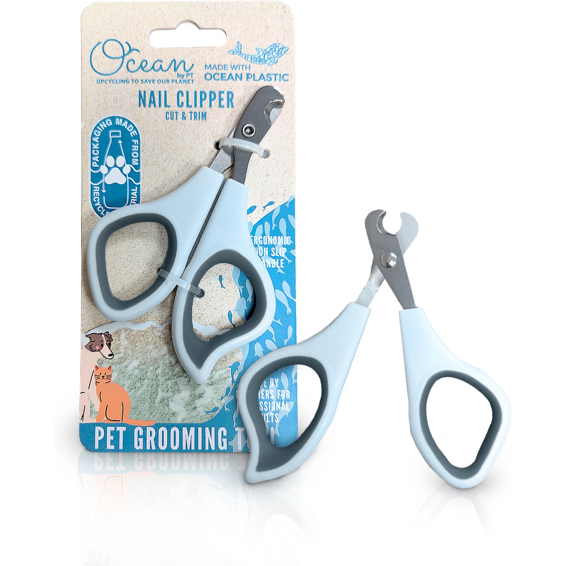 Ocean Plastic by PT Dog & Cat Nail Clipper, Gray