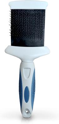 Show full view: Ocean Plastic by PT Double-Sided Flexible Slicker Dog & Cat Brush, Blue slide 2 of 7