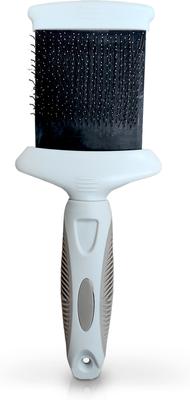 Show full view: Ocean Plastic by PT Double-Sided Flexible Slicker Dog & Cat Brush, Beige slide 2 of 7