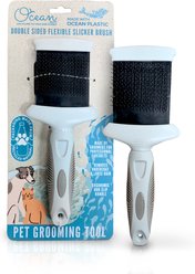Ocean Plastic by PT Double-Sided Flexible Slicker Dog & Cat Brush, Beige slide 1 of 7