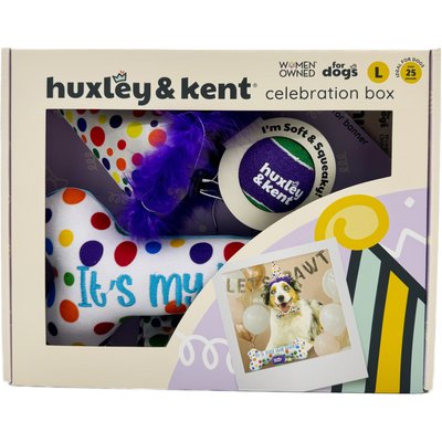 Huxley & Kent Huxley & Kent Celebration Box Happy Barkday Dog Plush Toy, Small