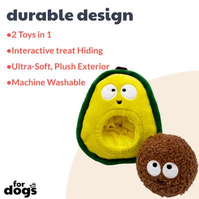 Show full view: Huxley & Kent Pop 'N Fetch Avocado Dog Plush Toy, Large slide 3 of 9