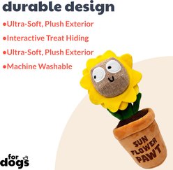 Huxley & Kent Seek 'N Treat Sunflower Pawt Dog Plush Toy, Small slide 2 of 9