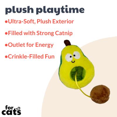 Show full view: Huxley & Kent Popper Avocado Plush Cat Toy slide 2 of 8