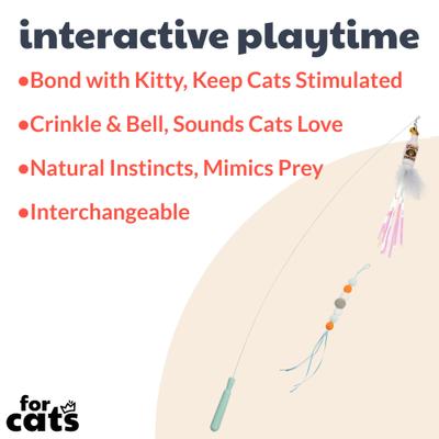 Show full view: Huxley & Kent Wire Toto's & Pom Poms Cat Teaser Toy slide 2 of 10