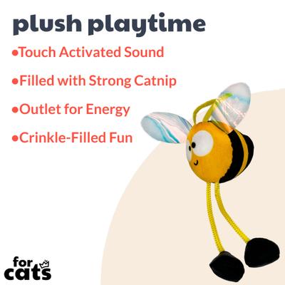 Show full view: Huxley & Kent Chirpy Bumble Bee Plush Cat Toy slide 3 of 7