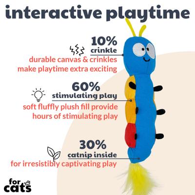 Show full view: Huxley & Kent Caterpillar Kicker Cat Plush Toy slide 2 of 7