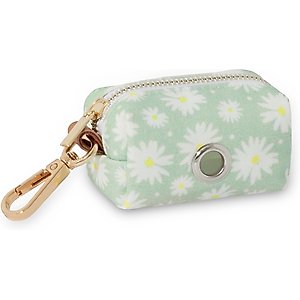 Sunny Tails Waste Dog Poop Bag Dispenser, Pistachio Daisies