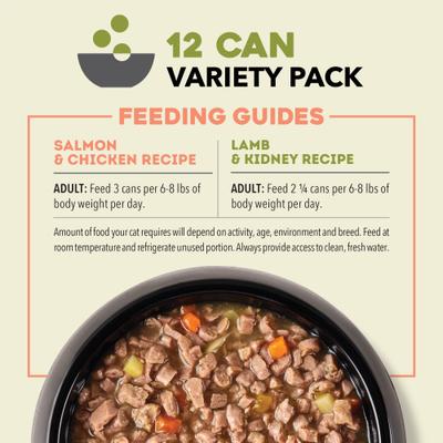 Show full view: ACANA Salmon & Chicken + Lamb & Kidney Variety Pack Chunks in Broth Wet Cat Food, 3-oz can, case of 12 slide 6 of 11