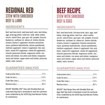 Show full view: ORIJEN Regional Red & Beef Variety Pack Real Meat Shreds Wet Dog Food, 12.8-oz can, case of 6 slide 5 of 11