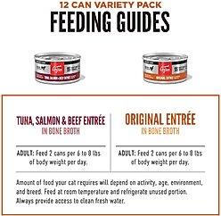 ORIJEN Premium Original Entrees Variety Pack Tuna Salmon & Beef Pate Wet Cat Food, 3-oz can, case of 12 slide 2 of 7