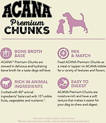 ACANA Premium Lamb & Duck Chunks in Bone Broth Variety Pack Grain-Free Wet Dog Food, 12.8-oz can, case of 6 slide 2 of 8