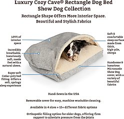 Snoozer Pet Products Premium Microsuede Cozy Cave Rectangle Dog Bed, Merlin Pewter, Medium slide 2 of 4