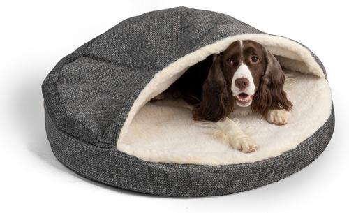 Show full view: Snoozer Pet Products Microsuede Round Cozy Cave Dog Bed, Merlin Pewter, Small slide 2 of 5