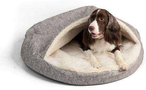 Show full view: Snoozer Pet Products Microsuede Round Cozy Cave Dog Bed, Merlin Linen, Large slide 2 of 5