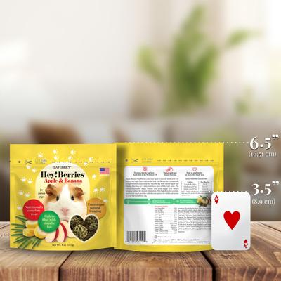 Show full view: Lafeber Hey!Berries Apple & Banana Guinea Pig Treats, 5-oz bag slide 6 of 10
