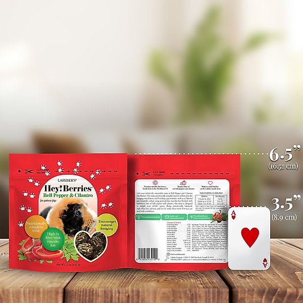 Show full view: Lafeber Hey!Berries Bell Pepper & Cilantro Guinea Pig Treats, 5-oz bag slide 6 of 10