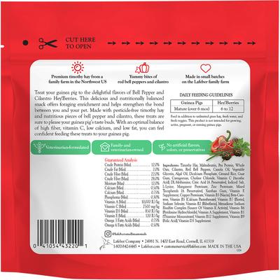 Show full view: Lafeber Hey!Berries Bell Pepper & Cilantro Guinea Pig Treats, 5-oz bag slide 2 of 10