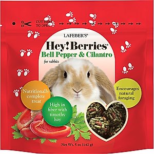 Lafeber Hey!Berries Bell Pepper & Cilantro Rabbit Treats, 5-oz bag