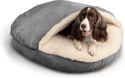 Show full view: Snoozer Pet Products Round Cozy Cave Dog Bed, Heather Gray, X-Large slide 3 of 5