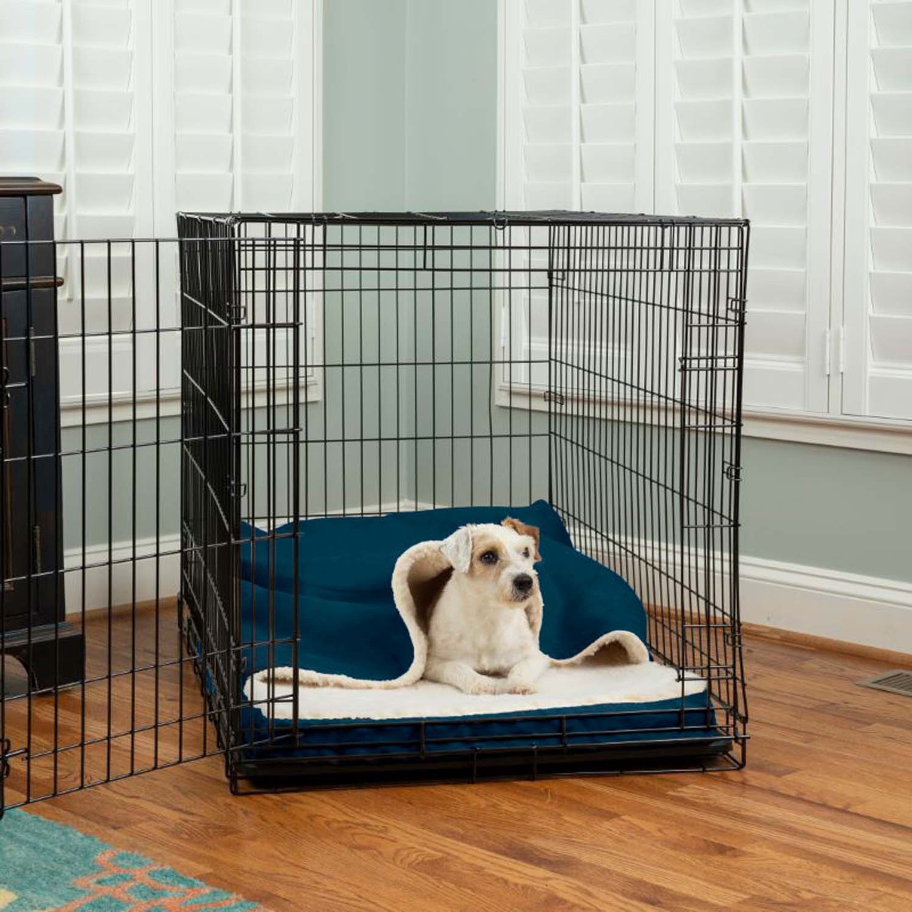 Snoozer Pet Products Forgiveness Cozy Cave Covered Dog & Cat Bed, Sapphire, Large