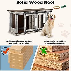 PXZEE Wooden TV Cabinet Furniture Style Dog Crate, White slide 2 of 7