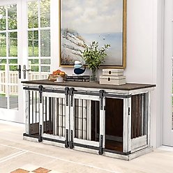 PXZEE Wooden TV Cabinet Furniture Style Dog Crate, White