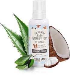 Precious Tails Live. Love. Groom. All-In-1 Waterless Foam Dog & Cat Dry Shampoo, Coconut Vanilla Scented, 500-mL bottle