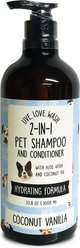 Precious Tails Live. Love. Wash. 2-in-1 Dog & Cat Shampoo & Conditioner, Coconut Vanilla Scented, 1000-mL bottle