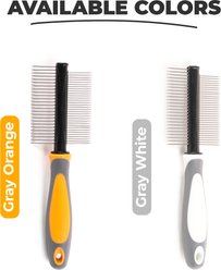 Precious Tails Double Sided Metal Pin Dog & Cat Comb, Gray White slide 2 of 9