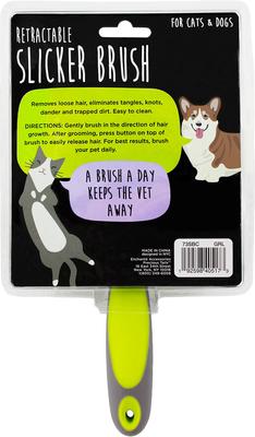 Show full view: Precious Tails Retractable Dog & Cat Slicker Brush, Gray Lime slide 9 of 9