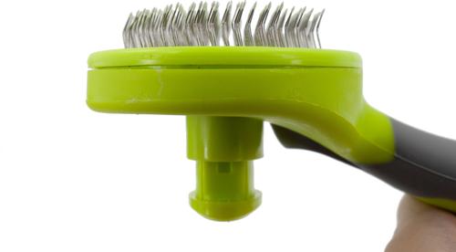 Show full view: Precious Tails Retractable Dog & Cat Slicker Brush, Gray Lime slide 5 of 9