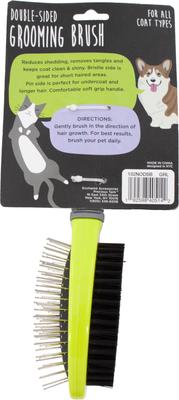 Show full view: Precious Tails Double Sided Soft Bristles Dog & Cat Slicker Brush, Gray Lime slide 5 of 10