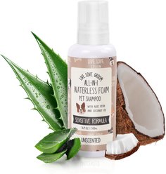 Precious Tails Live. Love. Groom. All-In-1 Waterless Foam Dog & Cat Dry Shampoo, Unscented, 500-mL bottle