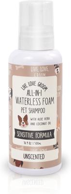 Show full view: Precious Tails Live. Love. Groom. All-In-1 Waterless Foam Dog & Cat Dry Shampoo, Unscented, 500-mL bottle slide 2 of 7