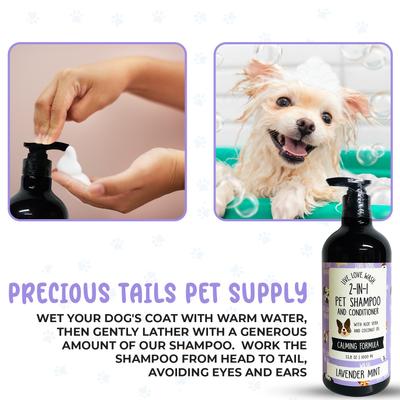 Show full view: Precious Tails Live. Love. Wash. 2-in-1 Dog & Cat Shampoo & Conditioner, Lavender Mint Scented, 1000-mL bottle slide 2 of 6