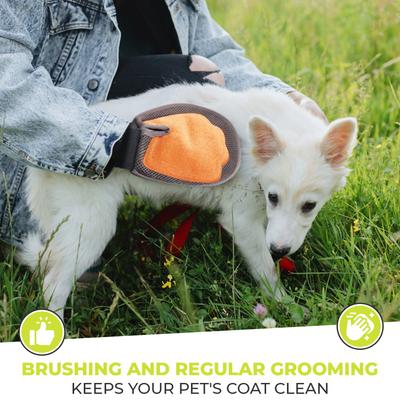 Show full view: Precious Tails Dog & Cat Hair Remover Grooming Glove, Gray Orange slide 9 of 9