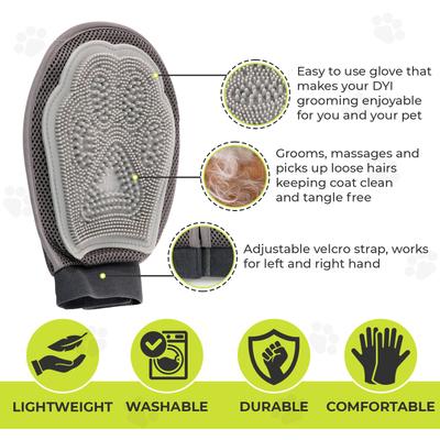 Show full view: Precious Tails Dog & Cat Hair Remover Grooming Glove, Gray Orange slide 6 of 9