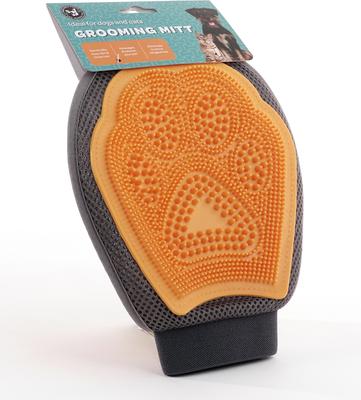 Show full view: Precious Tails Dog & Cat Hair Remover Grooming Glove, Gray Orange slide 3 of 9