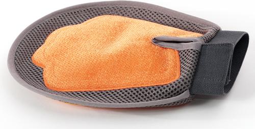 Show full view: Precious Tails Dog & Cat Hair Remover Grooming Glove, Gray Orange slide 2 of 9