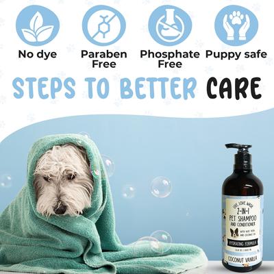 Show full view: Precious Tails Live. Love. Wash. 2-in-1 Dog & Cat Shampoo & Conditioner, Coconut Vanilla Scented, 1000-mL bottle slide 6 of 6