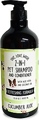 Precious Tails Live. Love. Wash. 2-in-1 Dog & Cat Shampoo & Conditioner, Cucumber Aloe Scented, 1000-mL bottle