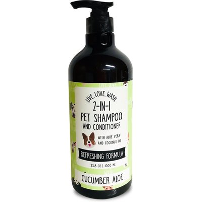 Precious Tails Precious Tails Live. Love. Wash. 2-in-1 Dog & Cat Shampoo & Conditioner, Cucumber Aloe Scented, 1000-mL bottle
