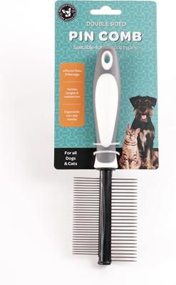 Show full view: Precious Tails Double Sided Metal Pin Dog & Cat Comb, Gray White slide 6 of 10
