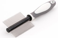Precious Tails Double Sided Metal Pin Dog & Cat Comb, Gray White